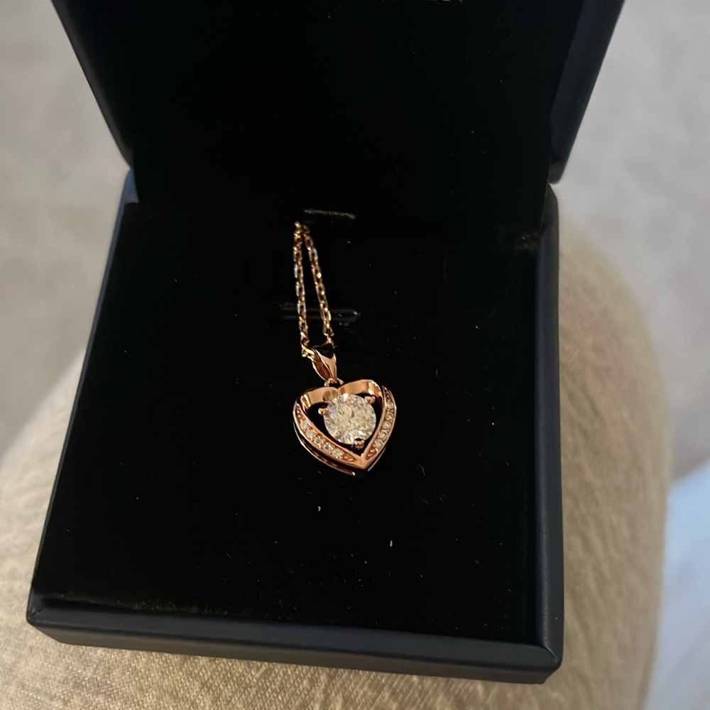 Moissanite heart necklace